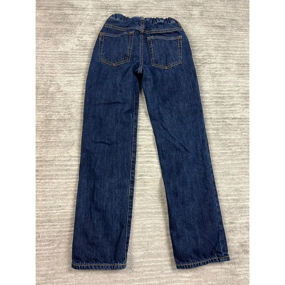 Gap Jeans Boys 10 Regular Blue Straight Leg Flannel Lined Plaid Elastic Waist